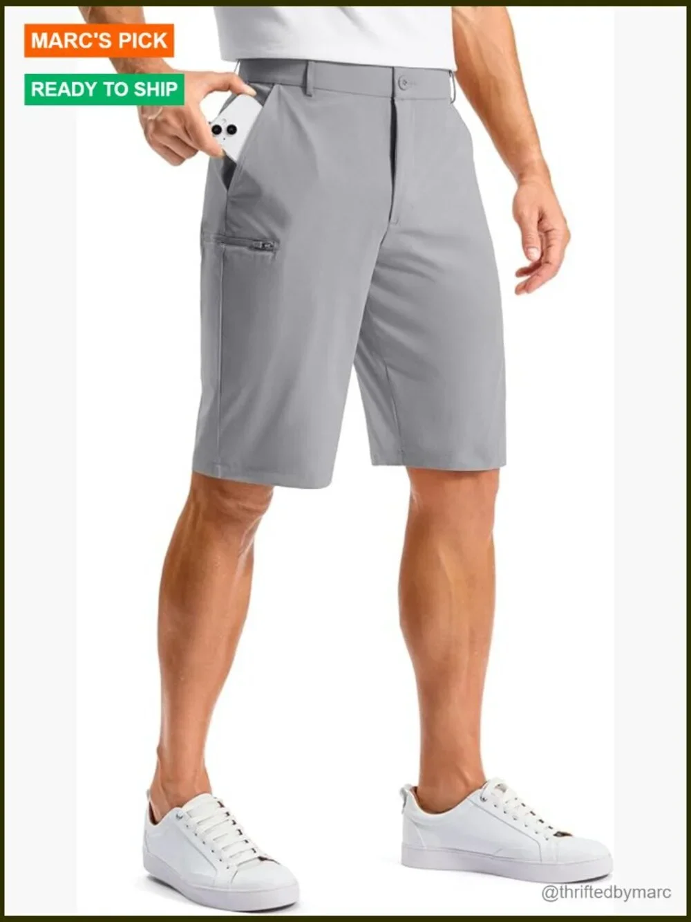 Men's Golf Shorts 11/13 Inseam Quick Dry Lightweight 4 Pockets Hybrid Casual